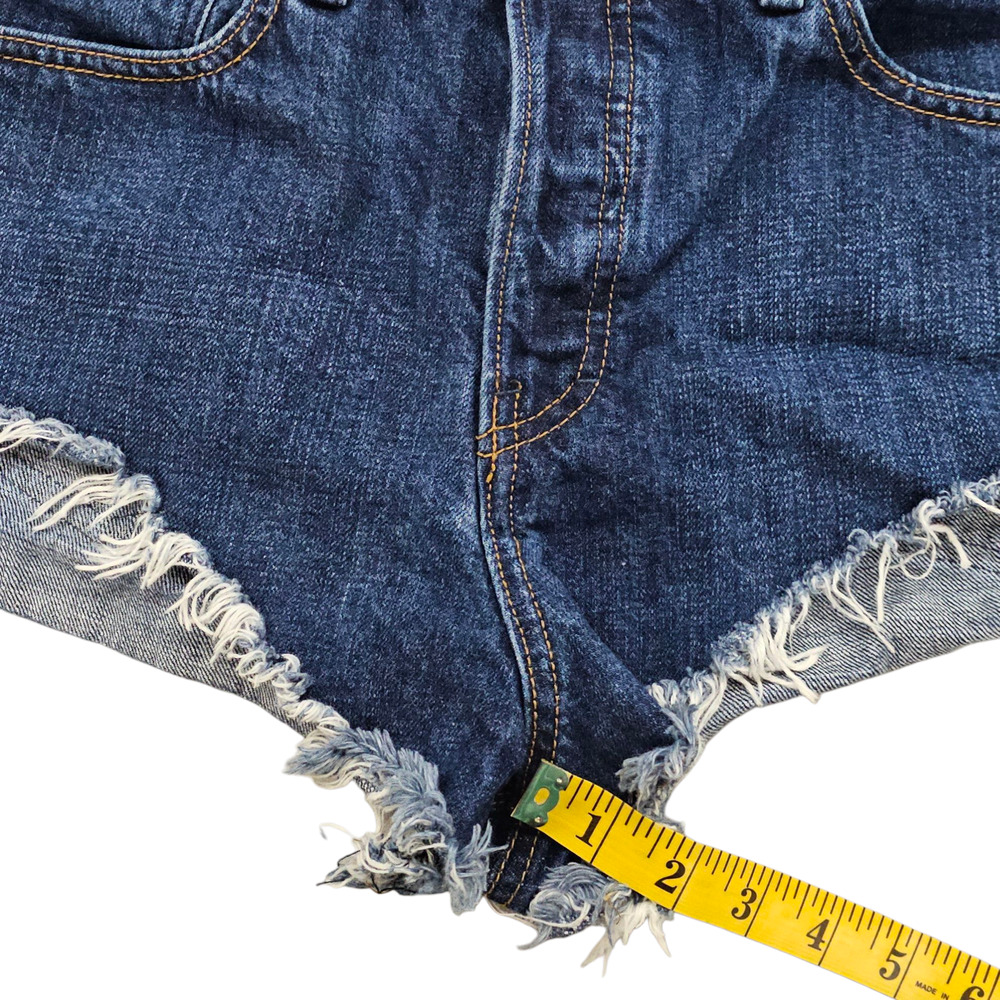 Free People Shorts Womens Size 30 Cut Off Jean Booty Shorts Denim Button Fly - Picture 11 of 12